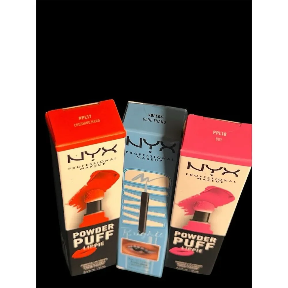 NYX Makeup Bundle: Powder Puff Lippie & Vivid Brights Eyeliner